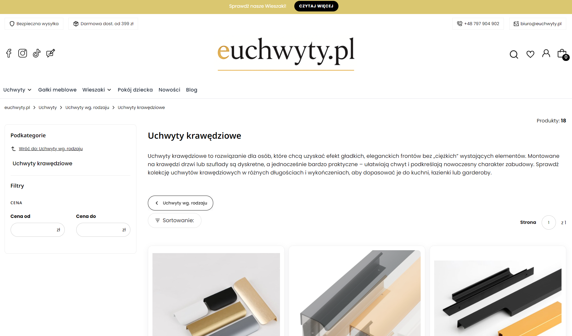 Uchwyty meblowe krawędziowe - dyskretny detal do nowoczesnych kuchni i zabudów