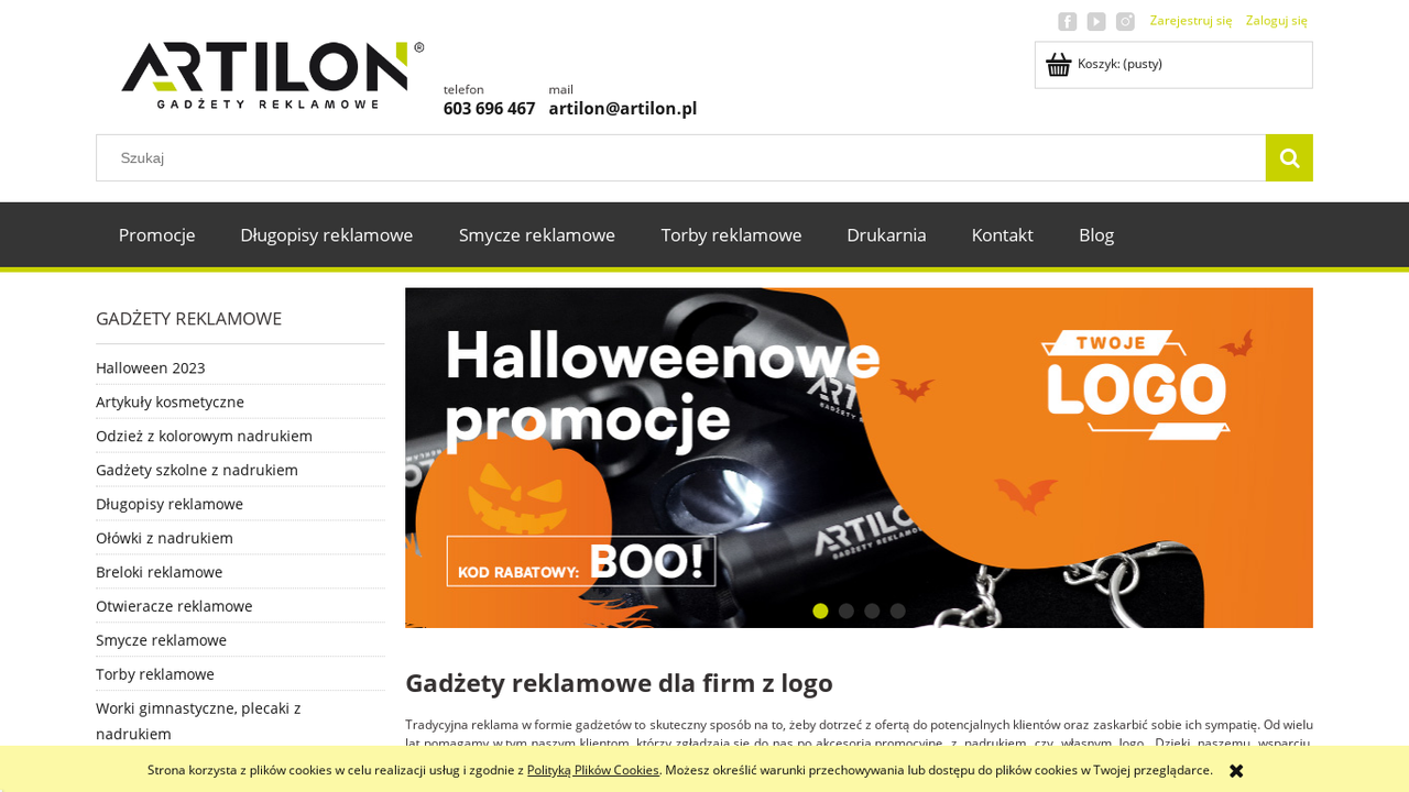 Zrzut strony Gadżety reklamowe | Sklep internetowy ARTILON