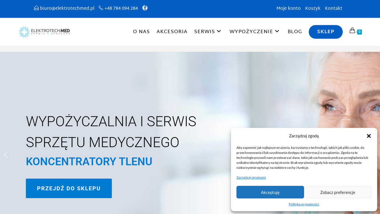Zrzut strony Elektrotechmed - Koncentratory tlenu