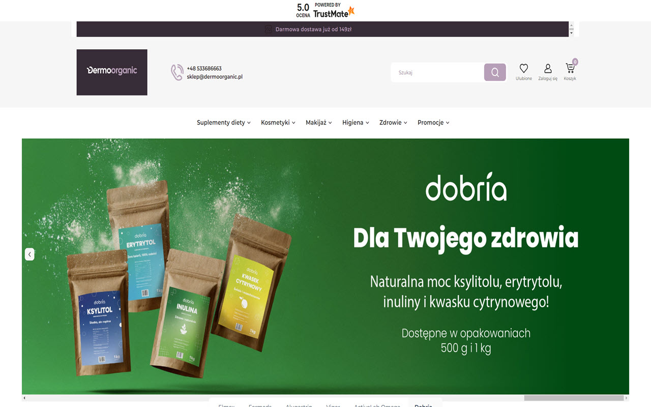 Zrzut strony Dermoorganic